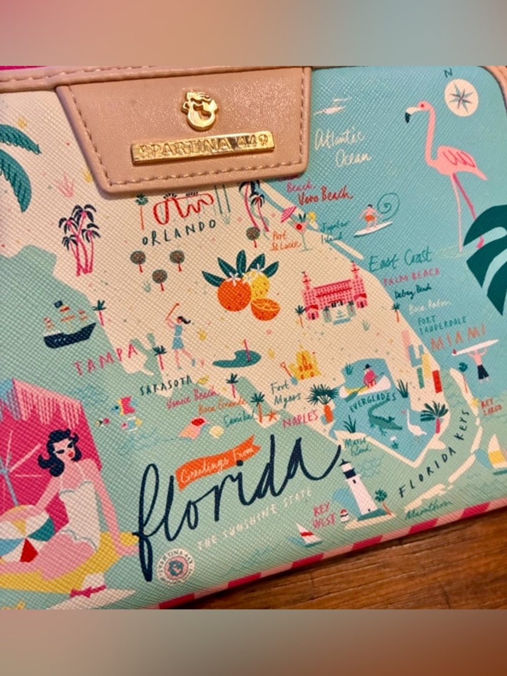 🏝️🦩🌺Florida All-in-One Phone Crossbody by Spartina 449⛱️🦩🏝️updated🦩 - Picture 11 of 17